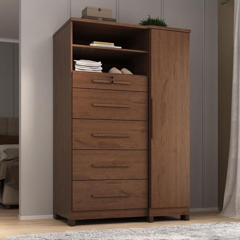 Guarda Roupa Casal Everest 6 portas com Cômoda Sapateira Imperial